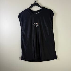 AND1 Half-Court Tank Black Sleeveless Athletic Basketball Shirt Size L